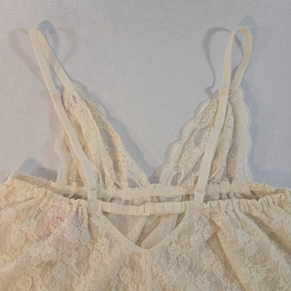 VICTORIA'S SECRET Y2K Fairy Lacy Sheer Ivory Babydoll Top Size M Never Worn! - Picture 14 of 16